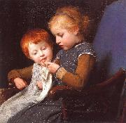 Albert Anker The Little Knitters Germany oil painting artist